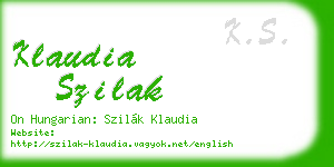 klaudia szilak business card
